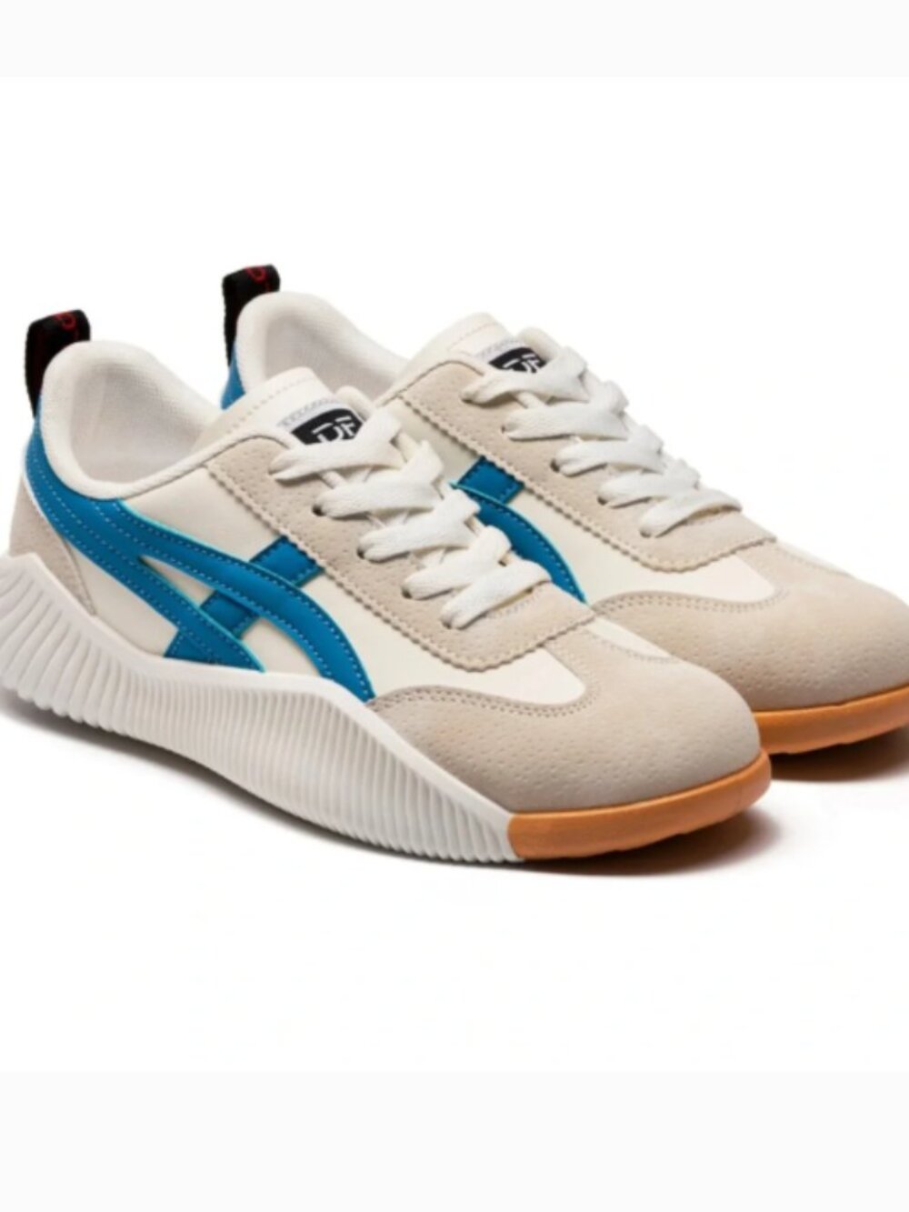NWOB De Florance Cloudea Sneakers Beige White Blue Women's Size 9